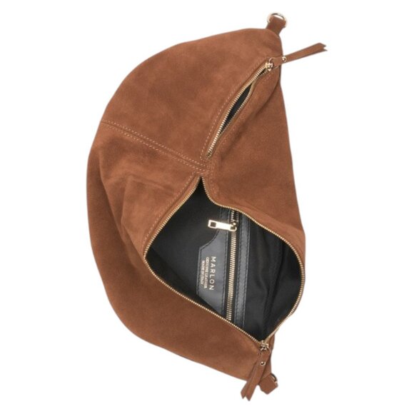 MARLON Made In Italy Suede Large Belt Bag - Picture 2 of 4